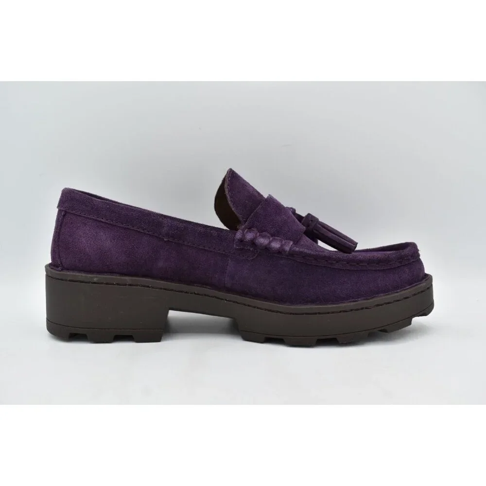Born‎ Womens Size 7 Capri Tassel Purple Suede Platform Loafers